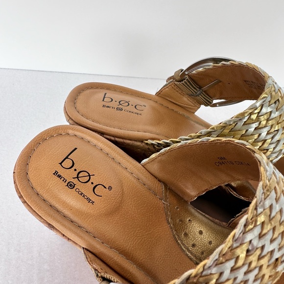 b.o.c Born Concept Jonna Gold Sunbronze Wedge Slide Sandle Size 9M - Picture 4 of 14